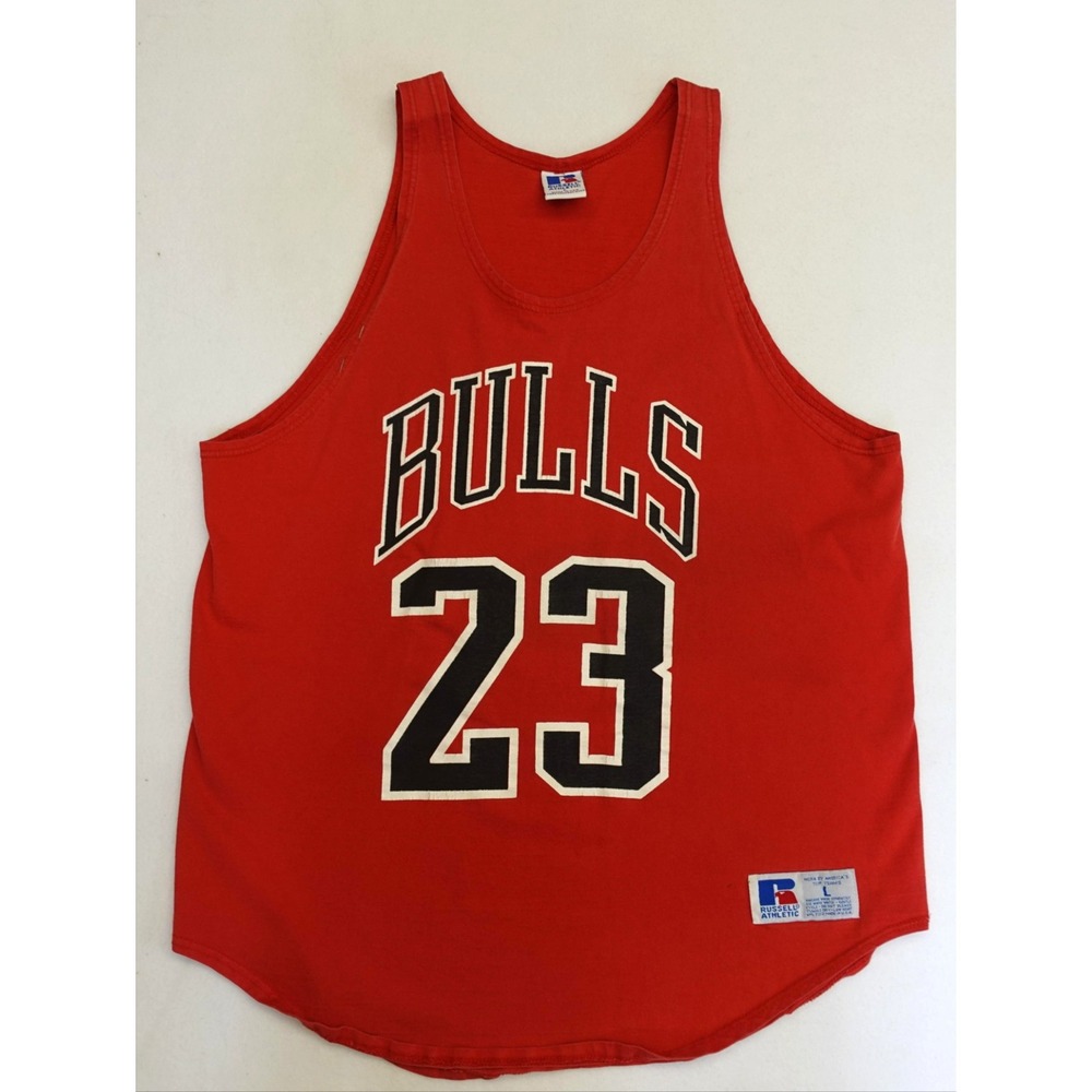 Chicago Bulls Tank Top Mens Large NBA Basketball Russell Athletic Michael Jordan